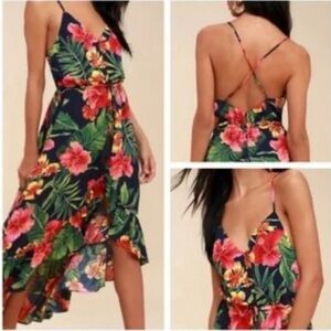 Lulu’s pura vida high low dress tropical print size xs